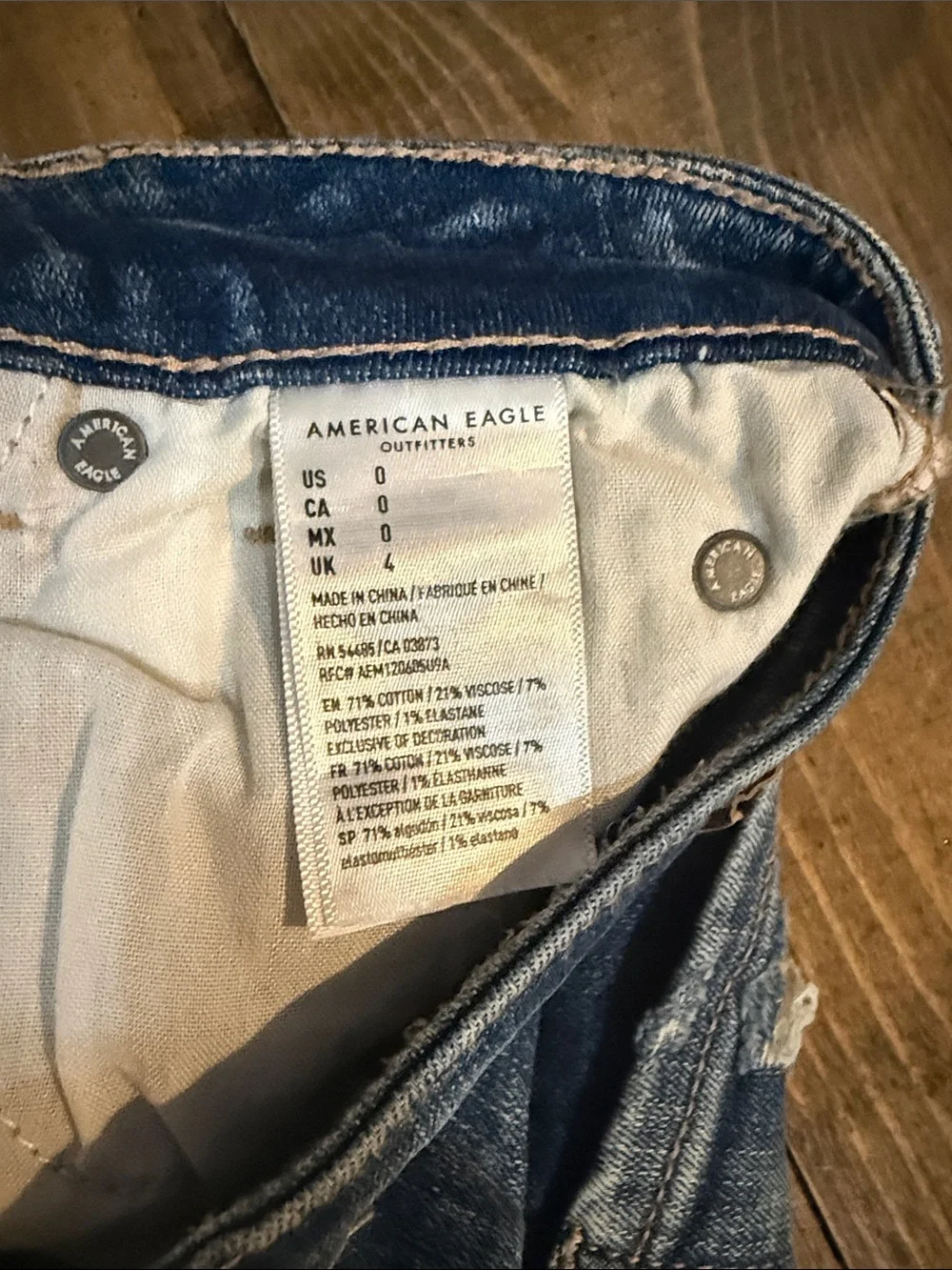 American Eagle Outfitters Distressed Dark Blue Denim Shorts